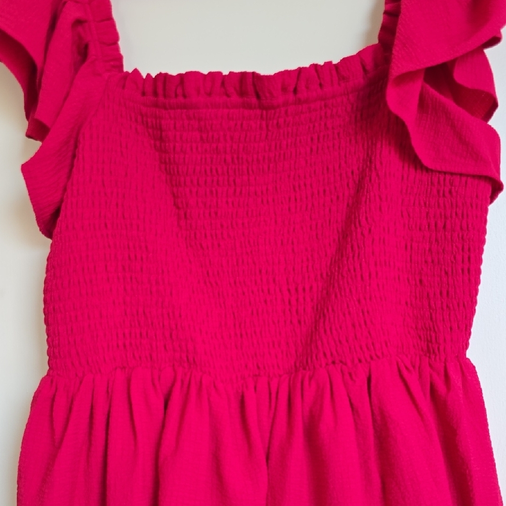 Express Vibrant Pink Ruffled Top - Picture 4 of 5
